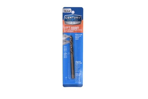 Century Drill & Tool 74119 Left Hand Drill Bit, 19/64" - size: 19/64-inch