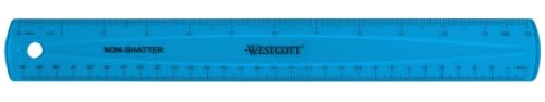 Westcott Shatterproof Ruler, 12-Inch, Blue, 16010 - color: Blue