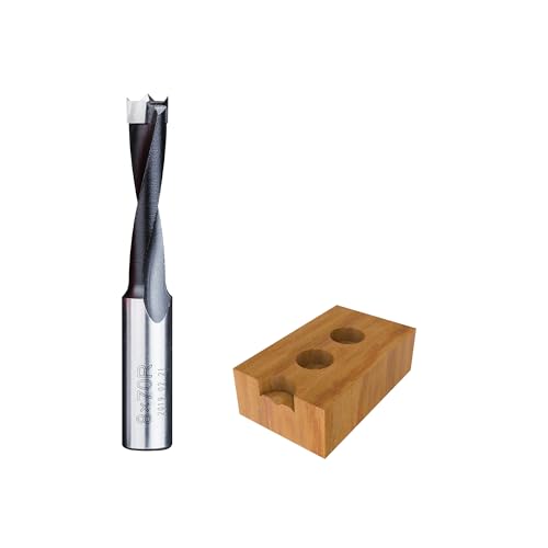 HUHAO 8mm Carbide Tipped Brad Point Boring Bit, Right Hand Dowel Drill Bits - size: 8mm Dia x 70mm Long x 10mm Shank R
