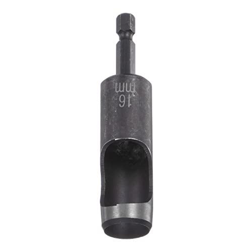 HARFINGTON Leather Hollow Punch Hex Shank for Drills, 16mm Dia Hole Punch for Thick Fabrics Leathercraft Working - size: 16mm