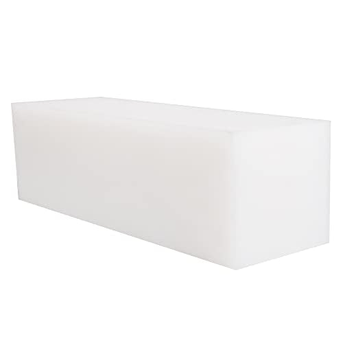 UHMW Tapping Block Ultra High Molecular Weight Polyethylene Rectangular Solid Plastic Blocks for Machining Home Improvement DIY Projects（2.4 * 2.4 * 8 in） - color: White, size: 2.4*2.4*8in