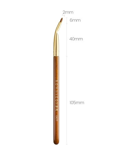 Desert Oak Series Bent Eyeliner Brush - 30° Angled Kolinsky Sable for Sharp Lines & Brows, Luxury Bubinga Handle (CM 177) - color: CM-0177, size: 1 Piece