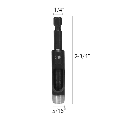 5/16" Leather Hollow Punch for Electric Hand Drills Carbon Steel - size: 5/16 in