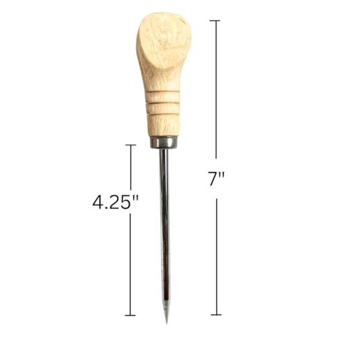 ToolUSA (2 Pack) 4" Scriber Set | 7" (17.8 cm) Overall | Rounded Wooden Handle | Stainless Steel | Precision Marking & Puncturing | Workshop Essential