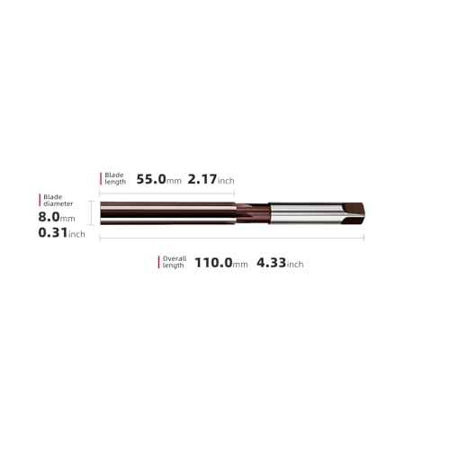 8mm Hand ReamerH8 Straight Slot Reamer,Metric Reaming Drill Bit for Metal,2Pcs DRINYOUNG (8mm 2pcs) - size: 8mm 2pcs
