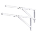 YUMORE Folding Shelf Brackets, 24 Inch Heavy Duty L Bracket, White, 2 Pack - color: White, size: 24 Inch