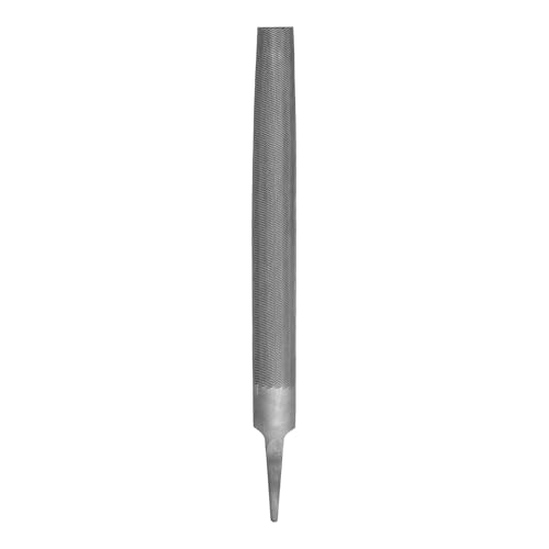 HARFINGTON 6" Half Round Medium Cut File Double Cut Teeth Medium Metal File High Carbon Steel T12 without Handle for Metal Wood Tool Sharpener, Gray - size: 6"