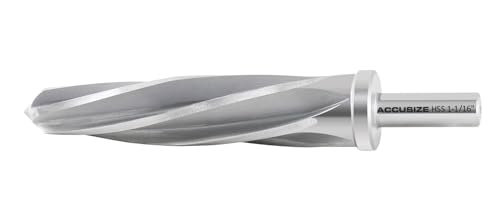 Accusize HSS Construction Reamer, 1-1/16 in, 3-Flat Shank, 0522-1716 - size: 1-1/16"