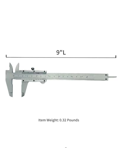 WF Vernier Scale Metric and Inch Measurements Stainless Steel Construction Micrometer Calipers Measuring Tool 6 '' Non Digital Calipers