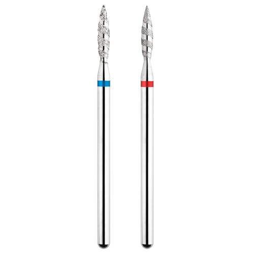 Acycoin2A 2PCS Tornado Flame Nail Drill Bit Rotary Burr Spiral Nail Mills