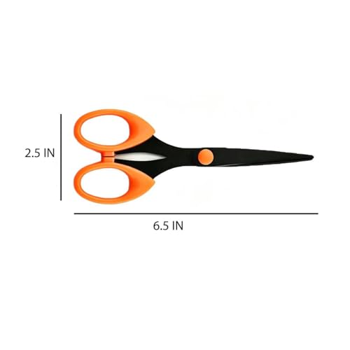 3 Pack 6.5 Inch Multi-Purpose Craft Scissors, Non-Stick(Orange) - color: Orange