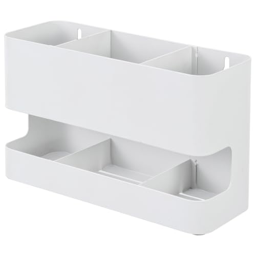 MyGift Wall Mounted Hair Tool Organizer with 3 Slots, White Metal - color: White, size: 3 Slots