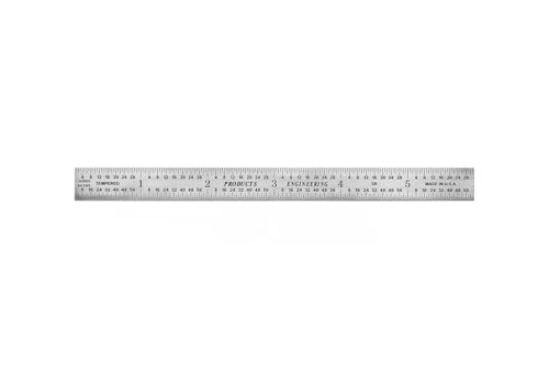 PEC Tools 6 Inch Flexible Metal Rule -5R Graduation, Made in USA - color: Carbon Steel-Flexible, size: 6"