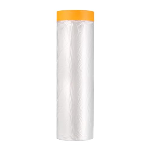 HARFINGTON Pre-Taped Masking Film 94.5" x65ft w Plastic Sheeting,Clear - size: 94.5"x65ft