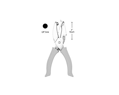 Bira Craft Extra Length 2 inch Reach Hand Punch Craft Punch for Paper Crafting Scrapbooking (1/8" Circle) - size: 1/8" Circle