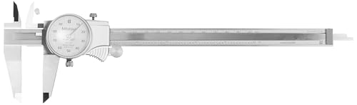 Mitutoyo 505-743J Dial Caliper, 0-8" Range, 0.001" Graduation, 0.1"/Rev, Smooth Dial Movement with Shock Protection, TiN Coated Sliding Surface for Wear Resistance, Lock Screw