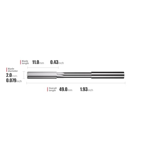 2mm Chucking Reamer,H7 HSS Straight Flutes Lathe Machine Reamer,Round Shank Milling Cutting Tool,1 pcs DRINYOUNG(2mm) - size: 2mm