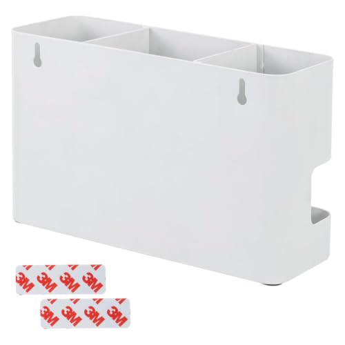 MyGift Wall Mounted Hair Tool Organizer with 3 Slots, White Metal - color: White, size: 3 Slots