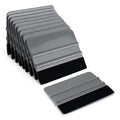 EHDIS 10pcs Vinyl Squeegee 4 Inch Car Vinyl Scraper Decal Applicator Window Tint Wallpaper Smoothing Tool with Black Fabric Felt Edge (Grey) - color: Gray