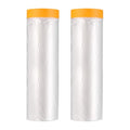 HARFINGTON 2pcs Pre-Taped Masking Film 94.5" x65ft w Plastic Sheeting,Clear - size: 94.5"x65ft