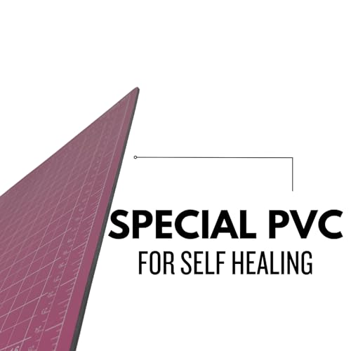 ARTIST'S BEST 12" x 18" Pink Cutting Mat | Self-Healing Surface | Inch & Millimeter Grid Lines | 60° & 45° Angles | Rotary Cutting Sewing Mat for Craft, Fabric, Scrapbooking