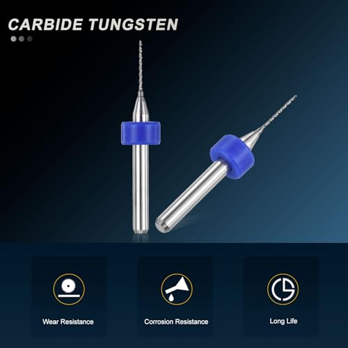 PATIKIL 20 Pack 0.65mm Micro Drill Bits Carbide Tungsten Steel - size: 0.65mm