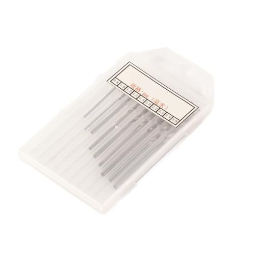 10 Pcs Micro Pin Vise Hand Drill Bits Set 0.8-3.0mm Carbon Steel Drill Non-Slip Grip Mini Tool for Woodworking Craft