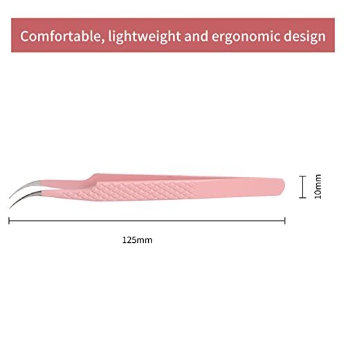 Eyelash Extension Tweezers FADLASH Volume Lash Tweezers Precision Curved Tip Lash Extension Tweezers Isolation & Volume Techniques Professional Application Tools - size: J Tweezers