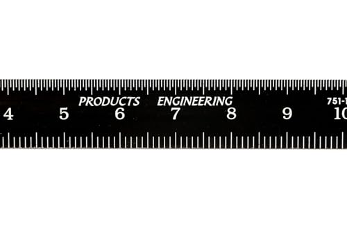 PEC Tools Metric Metal Ruler, 15CM, Made in USA - color: Black Chrome-Flexible, size: 150mm