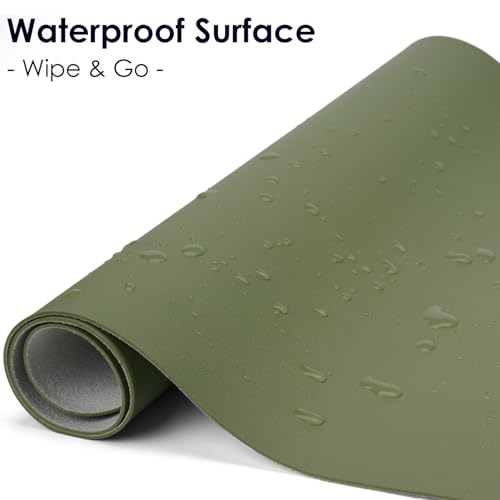 Non-Slip Leather Desk Pad Protector Mouse Mat, Avocado Green 31.5x15.7 in - color: Avocado Green, size: 31.5" x 15.7"