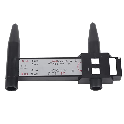 Wheel Rim Gauge, PCD Bolt Pattern Measuring Tool Ruler for 4 5 6 8 Lug Wheels Studs Inch Metric Size Lightweight Durable Plastic Easy Fit Car Truck SUV