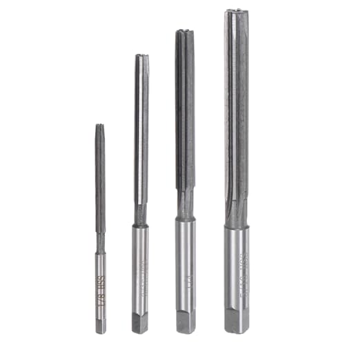 uxcell 4pcs Hand Reamers Set 1/8" 3/16" 1/4" 5/16" H7 Alloy Steel Reamer Bit Straight Flutes Steel Cutting Tool for Metal Wood Hole Reaming - style: H7