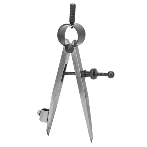Drafting Compass with Pencil Fixer – Carbon Steel Precision Divider for Metalwork & Leather Craft, Rotating Scriber Tool for Accurate Line Drawing
