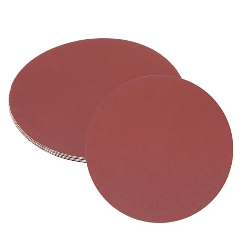 uxcell 5pcs 10-Inch Sanding Discs, 120 Grits Aluminum Oxide Hook and Loop Stick Back Sandpapers, No-Hole Round Wet/Dry Sander Papers, Sand Auto Car Paint, Wood, Metal - size: 120 Grits