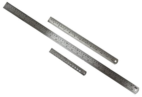ToolUSA Premium Set | Stainless Steel Precision Rulers | 6", 12" & 24" Measurements | Dual-Scale SAE & Metric | Ideal for Workbench & Office