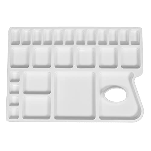 Zahepa Watercolor Palette Tray with Thumb Hole, 20 Wells, Paint Mixing Box - style: Rectangle - 16 Compartments