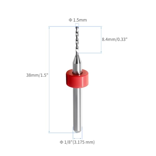10PCS 1.5mm Tungsten Carbide Shank Micro Drill Bits for PCB - size: 1.5mm (CED)
