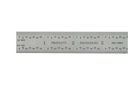 PEC Tools 6"/150mm Machinist Ruler, English & Metric, High Precision - color: Semi-Flex Carbon Steel, size: 6"/150mm-2 Pack