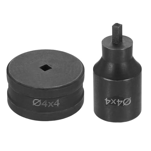 HARFINGTON Hydraulic Hole Punch Die 4x4mm Square Hole 40Cr Steel Electric Punching Kit for CH70 Electric Punching Machine, Black - size: 4x4mm