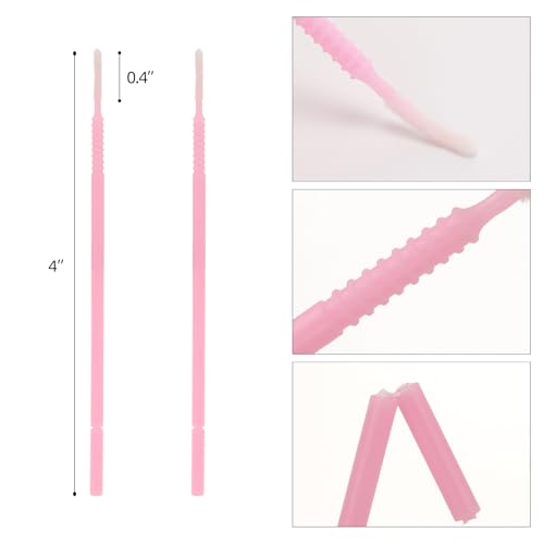 500 Pcs Spoolies Micro Brushes for Lash Mini Brush Disposable Applicators, Pink lash brushes - color: Pink