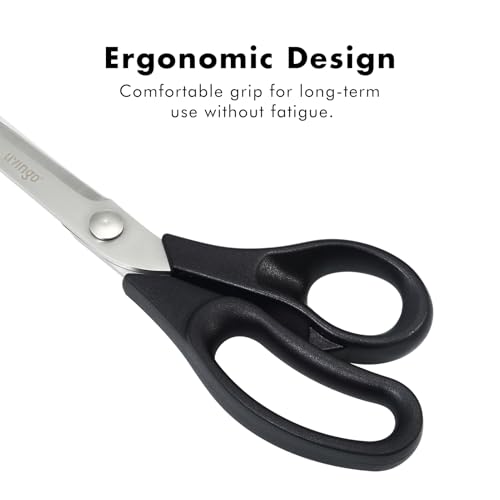 LIVINGO 9.5" Fabric Shears Bent Sewing Scissors Heavy Duty - size: 9.5"