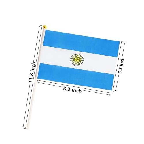 50 Pack Argentina Argentine on Stick Flags,Small Mini Hand Held Argentina Argentine Flags 5.5x8.3 Inch, Grand Opening, Carnival,Party Events Celebration - color: Argentina