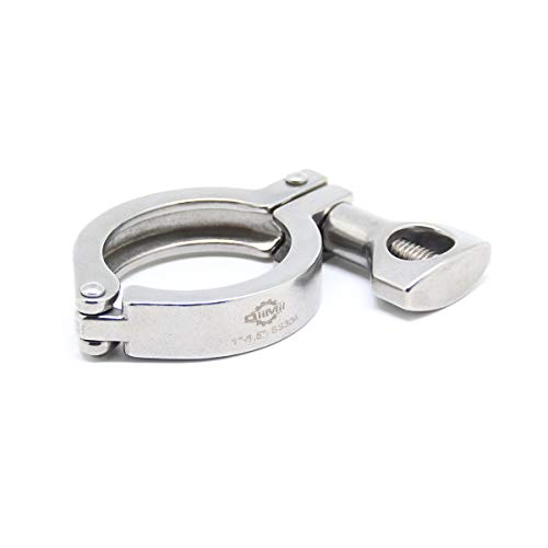 TC 1.5" Tri Clamp with Wing Nut Stainless Steel 304 Heavy Duty Sanitary Clamp Single Pin(2 pack) - size: 1.5 inch(2 pack)