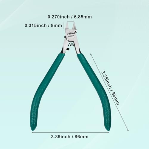 O'Shine Advanced Single-Edged Sprue Cutter, Single Blade Gundam Gunpla Model Nipper, Precision Plastic Kit Hobby Flush Clipper, Premium Plastic & Leather Sheaths Included - color: Green
