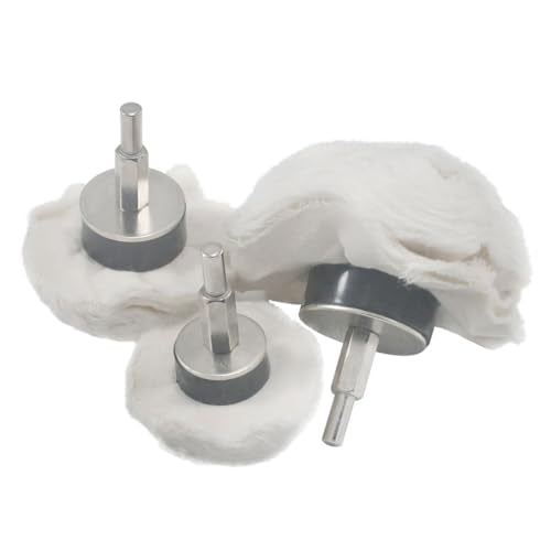 3 Pcs 1/4" Shank White Flannelette Polishing Ball - style: Ball shape