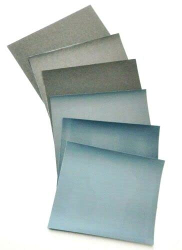 9x11 Matador Sanding Sheets Wet/Dry Waterproof Sandpaper S/C Grit 1500 2000 2500 3000 5000 7000 6 Assortment Fine Abrasive for Sanding, Wood Finishing, Metal Furniture Polishing Made in Germany