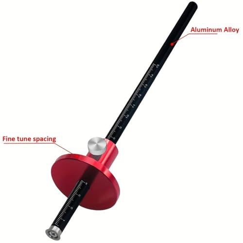 Wheel Marking Gauge - Woodworking Marking Scriber Kit Wood Marking Tools with Graduated Inch & MM Scale - Solid Metal Bar Wood Scribe Tool for Carpenter