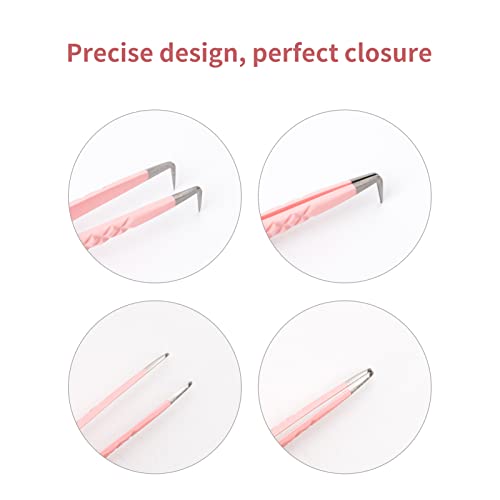 Lash Tweezers for Eyelash Extensions FADLASH Professional Japanese Stainless Steel Precision Lash Extension Tweezers Precise Individual Lashes Tweezers - size: 90 Degree Tweezers