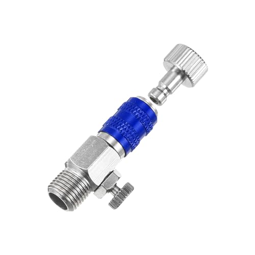 PATIKIL 1/8 Air Brush Connector Adapters, 2pcs Air Brush Quick Connect Air Brush Airflow Control Valve Quick Release Disconnect for Air Brush Hose, Blue - color: Blue