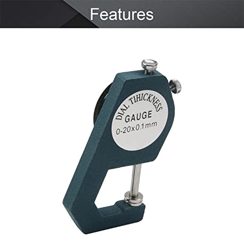 Utoolmart Dial Thickness Gauge, Flat Head Thickness, 0-20mm Tester Dial Measuring Tool for Paper Leather Cloth Paper, Film, Wire 1 Pcs - size: 0-20mm--AL1105
